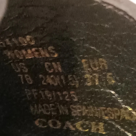 COACH Platform Sandal Leather Burgundy Black Ankle Strap 37.5 - Picture 13 of 14